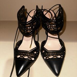 Nicholas Kirkwood Black Cut-Out Heels
